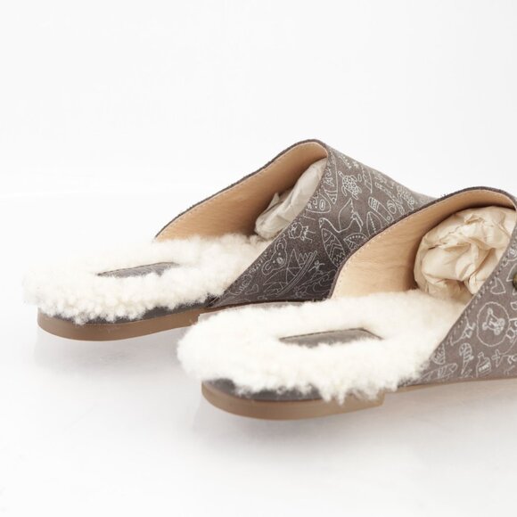 Australia Luxe Collective Womens Marcos Mule Size 8 Gray Suede Sherpa Slippers - Picture 4 of 16